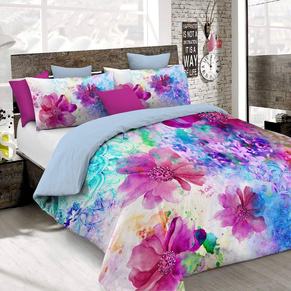 Kiosa Parure Copripiumino Matrimoniale in Cotone kio646 B66 - Passarelli Biancheria