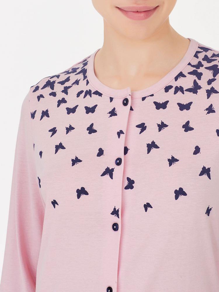 Ragno Pigiama da Donna Cotone Leggero Aperto Maniche Lunghe DC55N6 S40 - Passarelli Biancheria
