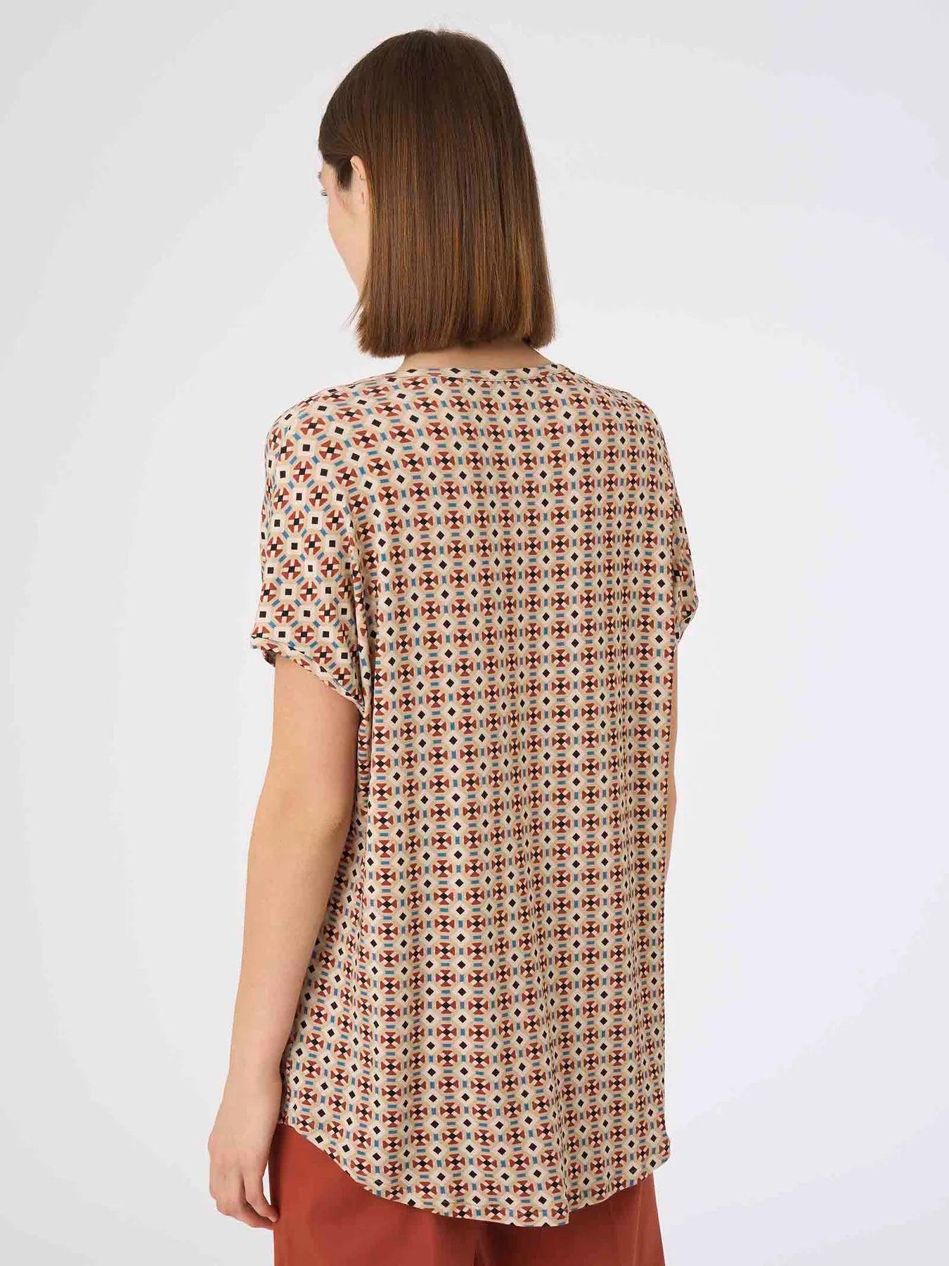 Ragno Maglietta Estiva da Donna con collo a serafino in Viscosa Summer DH13TX S34 - Passarelli Biancheria