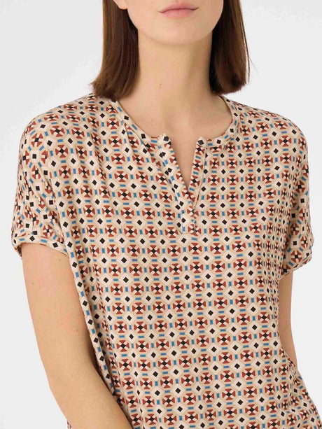 Ragno Maglietta Estiva da Donna con collo a serafino in Viscosa Summer DH13TX S34 - Passarelli Biancheria