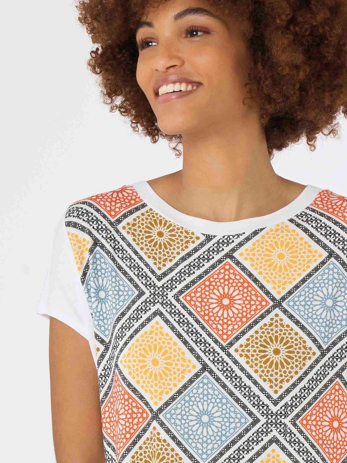 Ragno Maglietta Estiva da Donna stampata in Viscosa Summer DH86TX S27 - Passarelli Biancheria