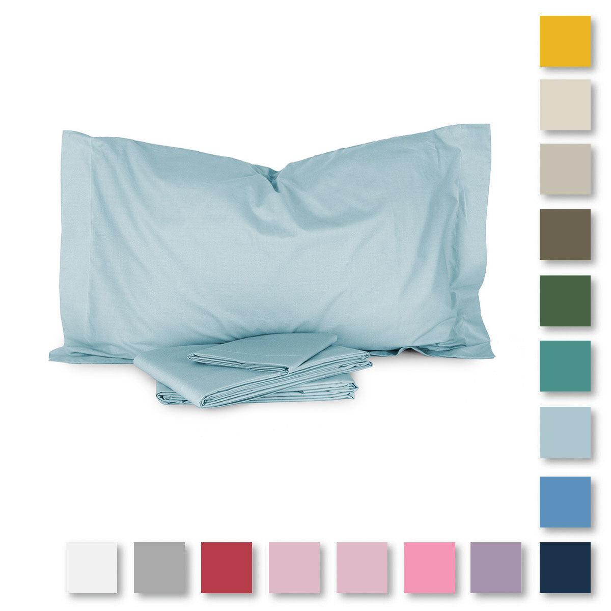 Completo Lenzuola in Puro Cotone Tinta Unita Colors Matrimoniale B42 - Passarelli Biancheria