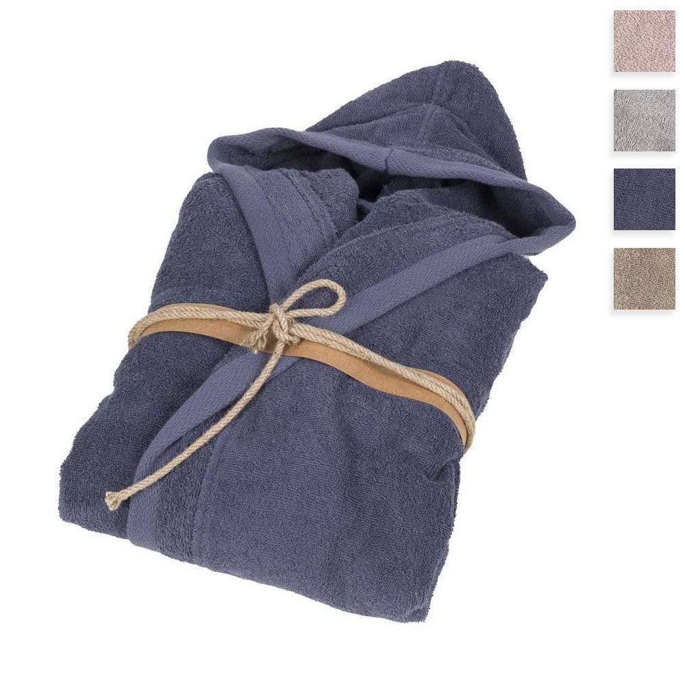 Fazzini Accappatoio Unisex con Cappuccio in Spugna di Puro Cotone Losanghe S58 - Passarelli Biancheria