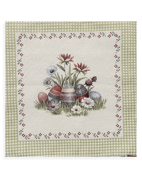 Federa Cuscino Arredo Pasquale in Gobelin Piazzato S70 - Passarelli Biancheria