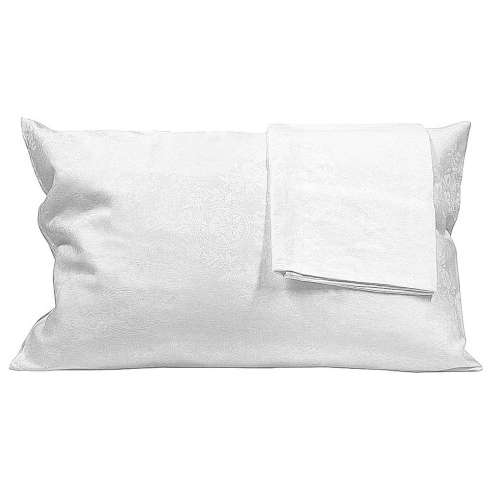 Coppia Federe in Damasco con Cerniera in Puro Cotone S60 - Passarelli Biancheria