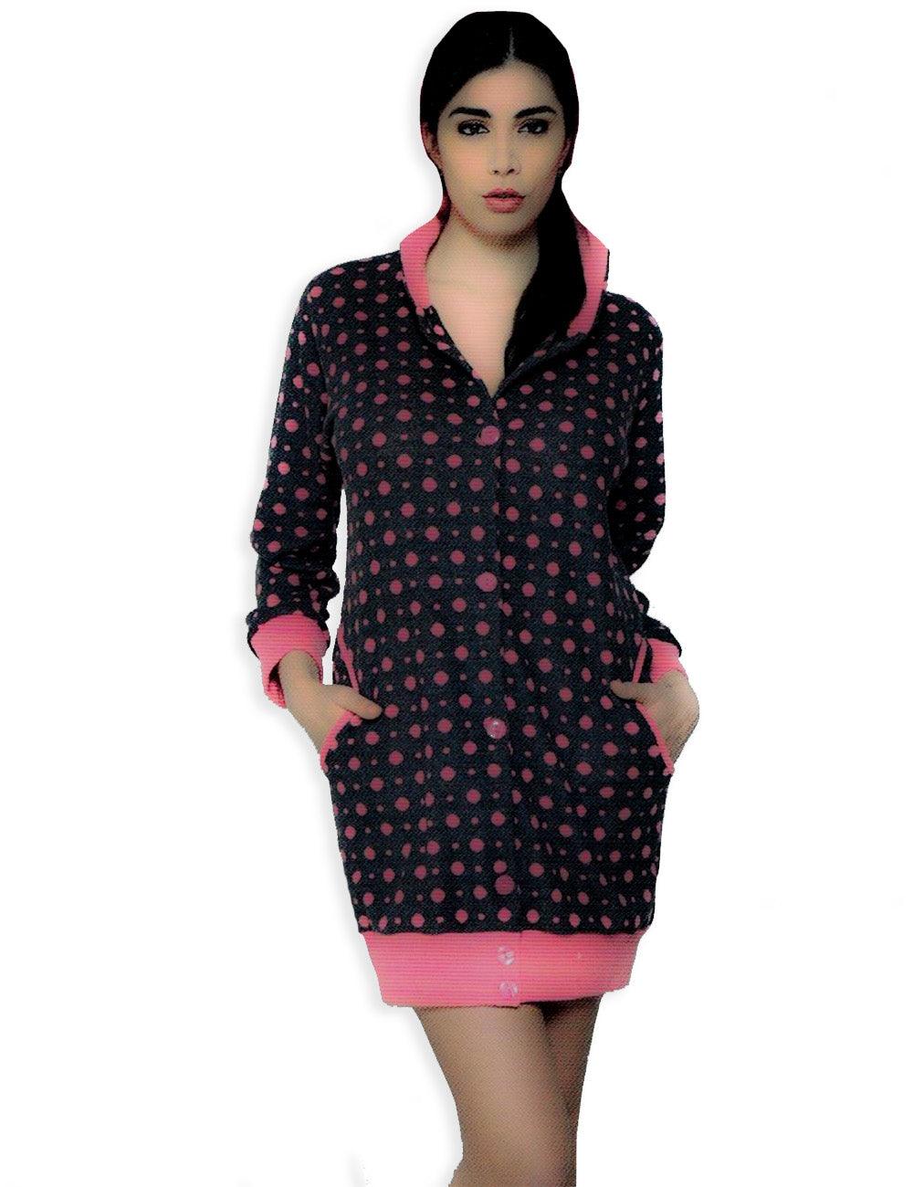 Dettagli Notturni Vestaglia Invernale con Bottoni da Donna Porzia S40 - Passarelli Biancheria