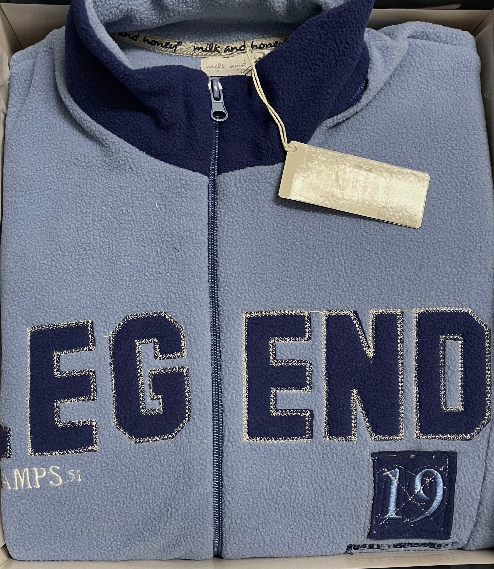 Milk and Honey Pigiama Uomo Invernale in Pile con apertura a Zip PU0201 - Passarelli Biancheria