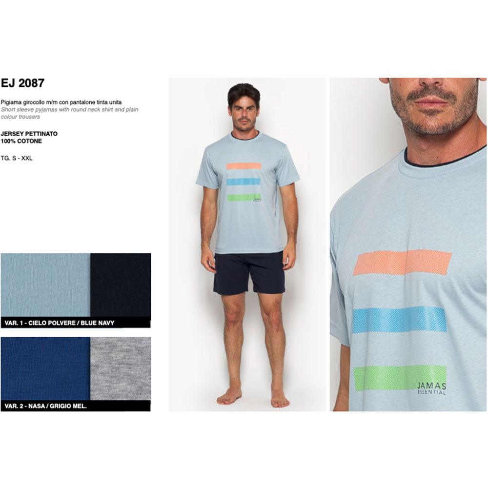 Jamas Pigiama Corto Estivo da Uomo EJ 2087 S41 - Passarelli Biancheria