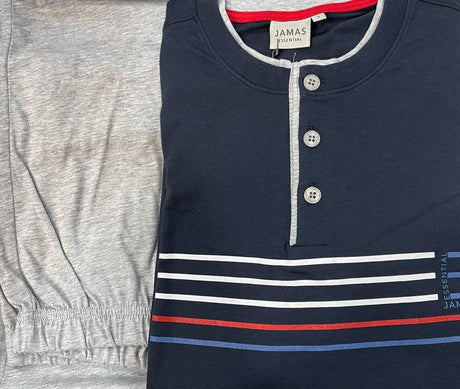 Jamas Pigiama Uomo Cotone Leggero Maniche Lunghe EJ2080 S50 - Passarelli Biancheria