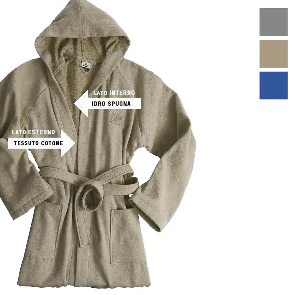 Karì Accappatoio Calibrato con Cappuccio in Micro Spugna B50 - Passarelli Biancheria