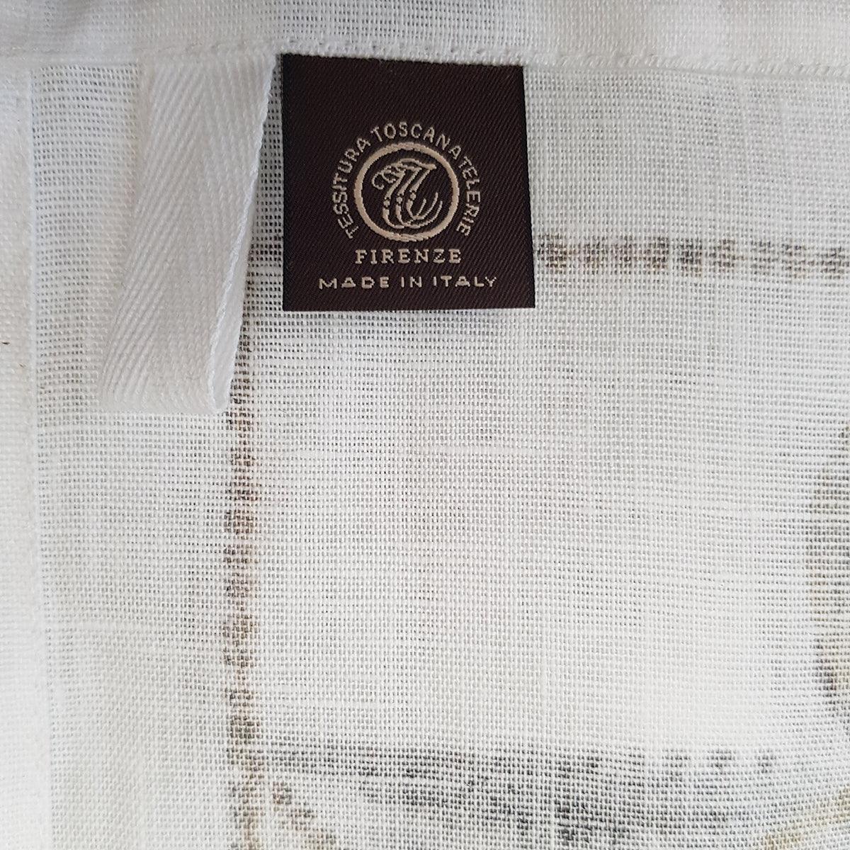 Tessitura Toscana Telerie Canovaccio Strofinaccio in lino stampa Laguna Ocra D12 - Passarelli Biancheria