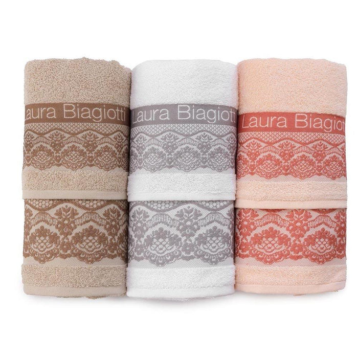 Laura Biagiotti Set Asciugamani 3+3 viso e ospite Leila S33