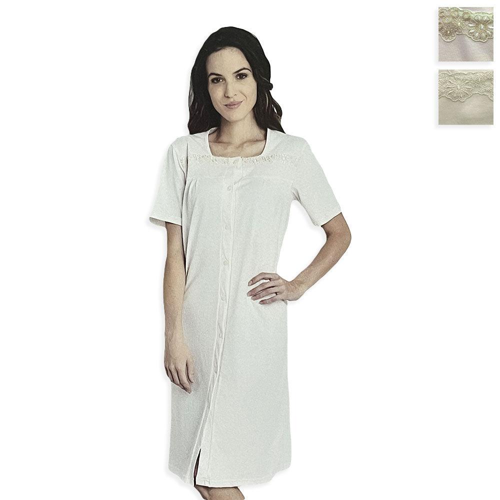 Lingery Camicia da Notte Maniche Corte in Jersey di Cotone Clinica Calibrata 0029 S32 - Passarelli Biancheria