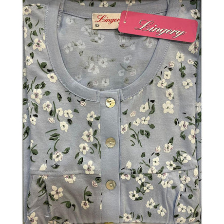 Lingery Camicia da Notte Maniche Lunghe in Jersey di Puro Cotone 9035 S28 - Passarelli Biancheria