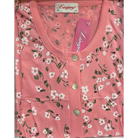 Lingery Camicia da Notte Maniche Lunghe in Jersey di Puro Cotone 9035 S28 - Passarelli Biancheria