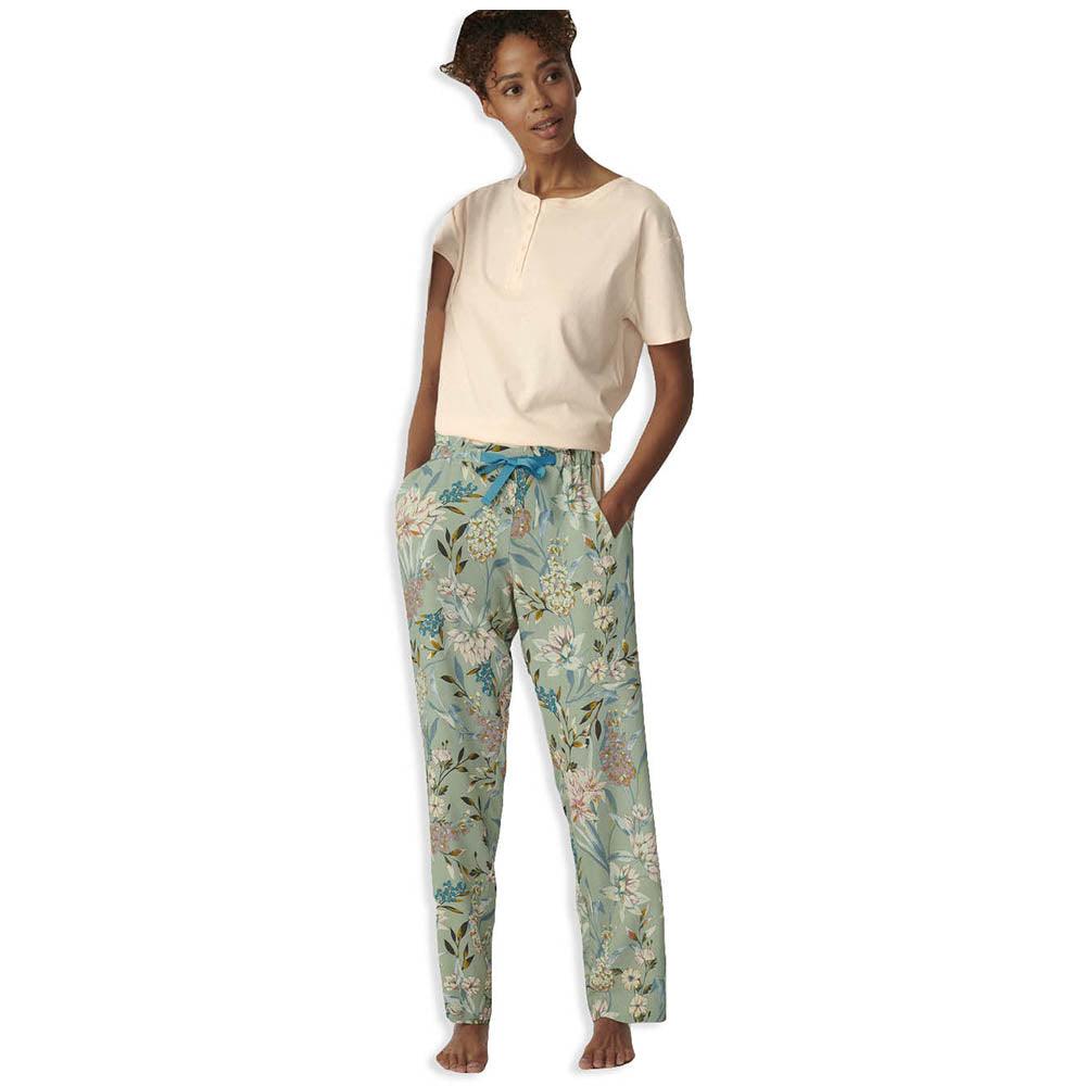 Triumph Pantalone del pigiama Mix & Match Tapered Trouser Flannel 01 X 10216530 Verde Regular Fit