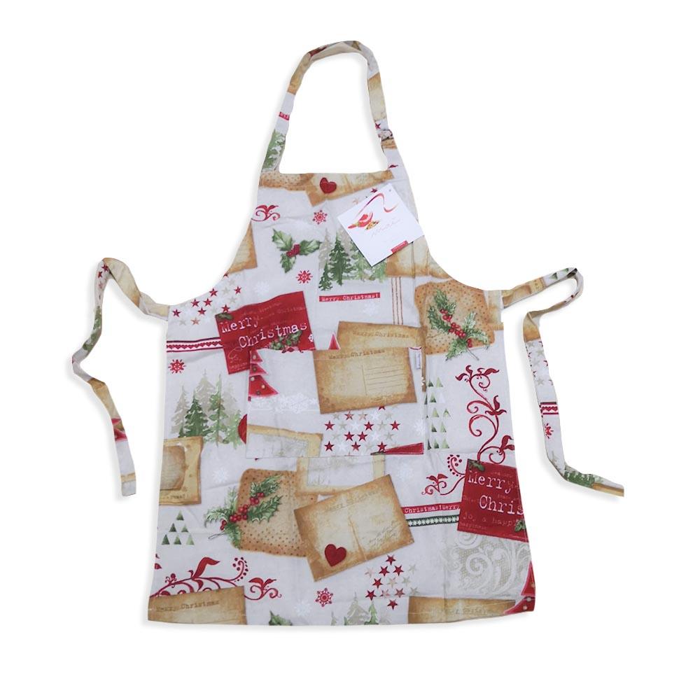 Maè Grembiule con Pettorina Natalizio Papier S80 - Passarelli Biancheria