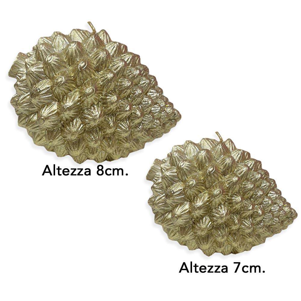 Maison Sucree Candela in Cera Pigna Stesa Gold Natale - Passarelli Biancheria