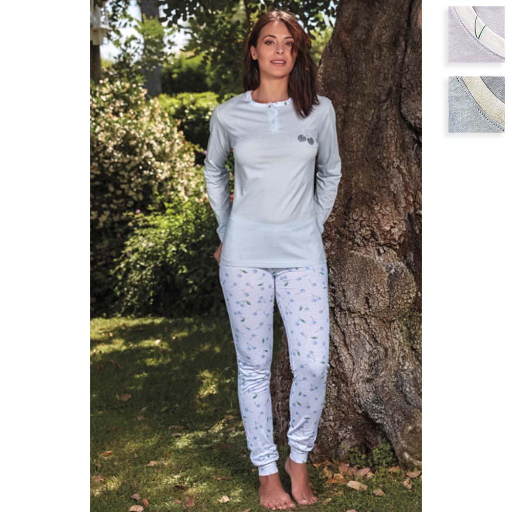 Manam Pigiama da Donna in Cotone Leggero Maniche Lunghe 20661 S33 - Passarelli Biancheria