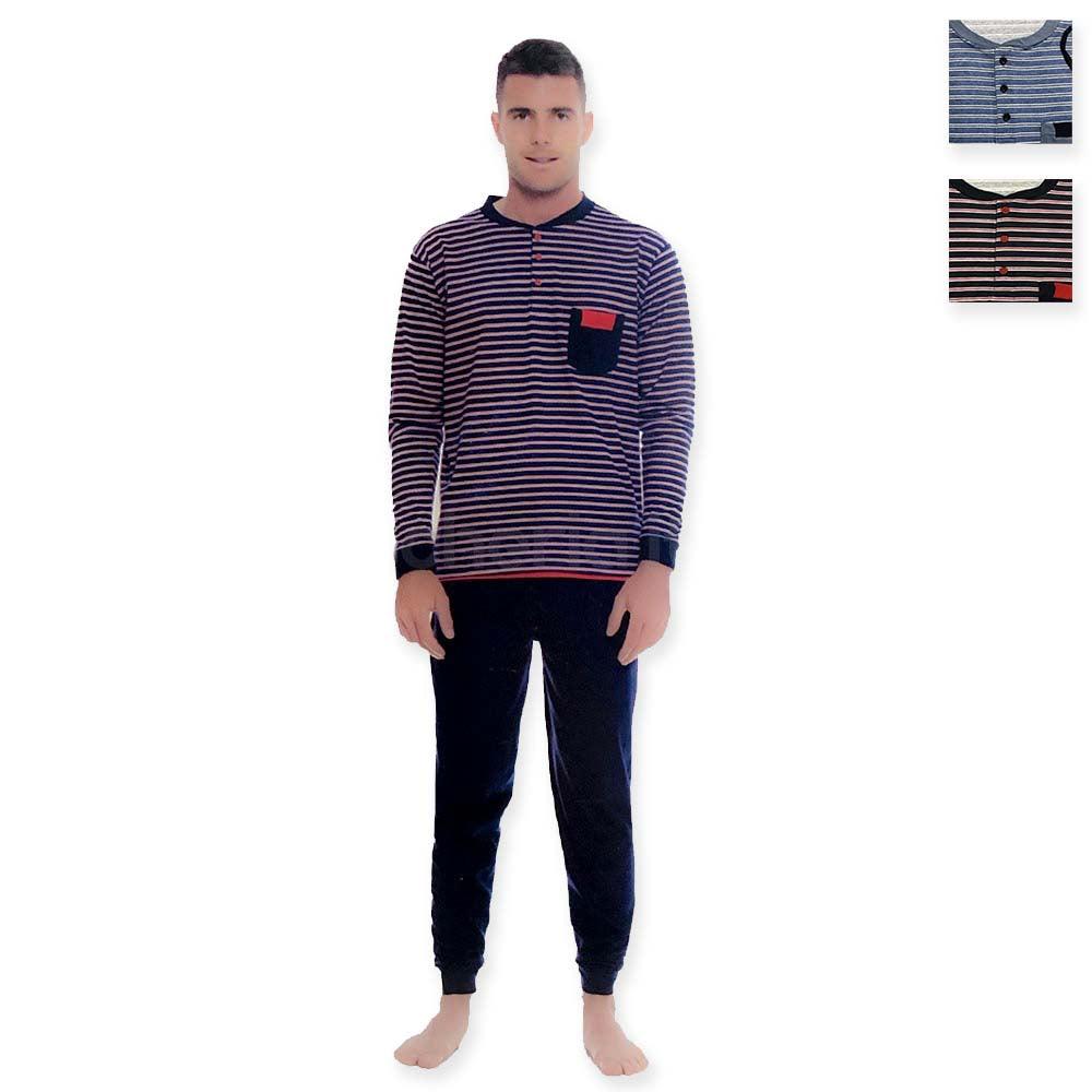 MyPi Pigiama Uomo Lungo Cotone Leggero Serafino 1980 S20 - Passarelli Biancheria