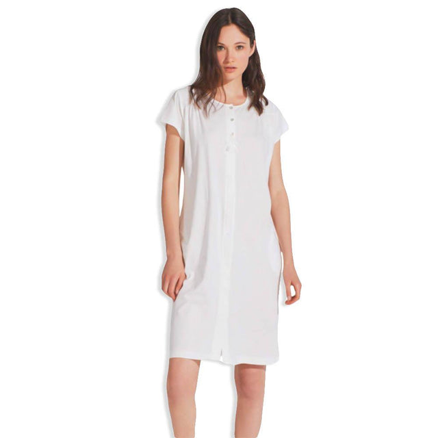 Noidinotte Camicia da Notte per Donna Aperta Avanti Maniche Corte Cotone Jersey Leggero LA2133 S22 - Passarelli Biancheria