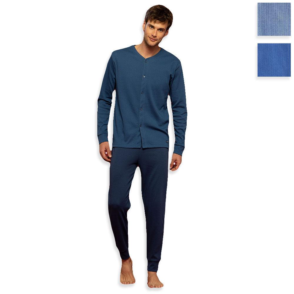 Noidinotte Pigiama da Uomo in Caldo Cotone Aperto Avanti FC002339 S31 - Passarelli Biancheria