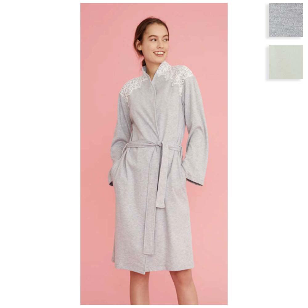 Noidinotte Vestaglia in Pile collo Coreano modello Sciallata GE2190 S34 - Passarelli Biancheria