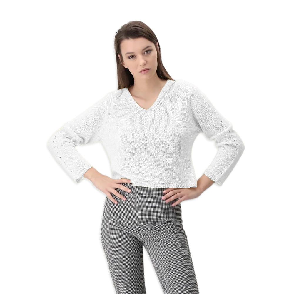 Oroblu Maglia da Donna in Cotone Metalizzato Sangallo Knit VOBT66976 S105 - Passarelli Biancheria