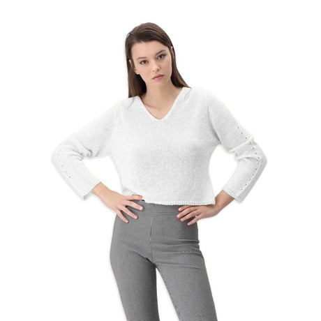 Oroblu Maglia da Donna in Cotone Metalizzato Sangallo Knit VOBT66976 S105 - Passarelli Biancheria