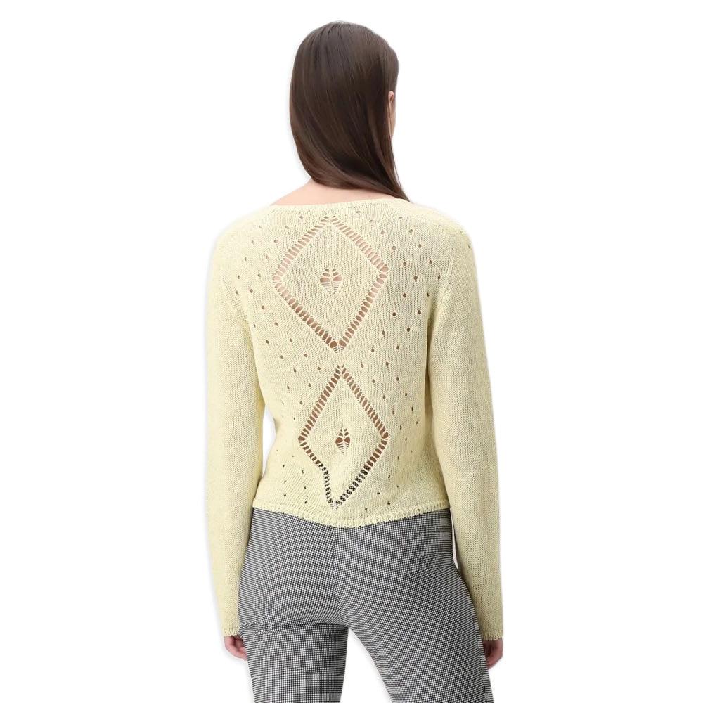 Oroblu Maglia da Donna in Cotone Metalizzato Sangallo Knit VOBT66976 S105 - Passarelli Biancheria