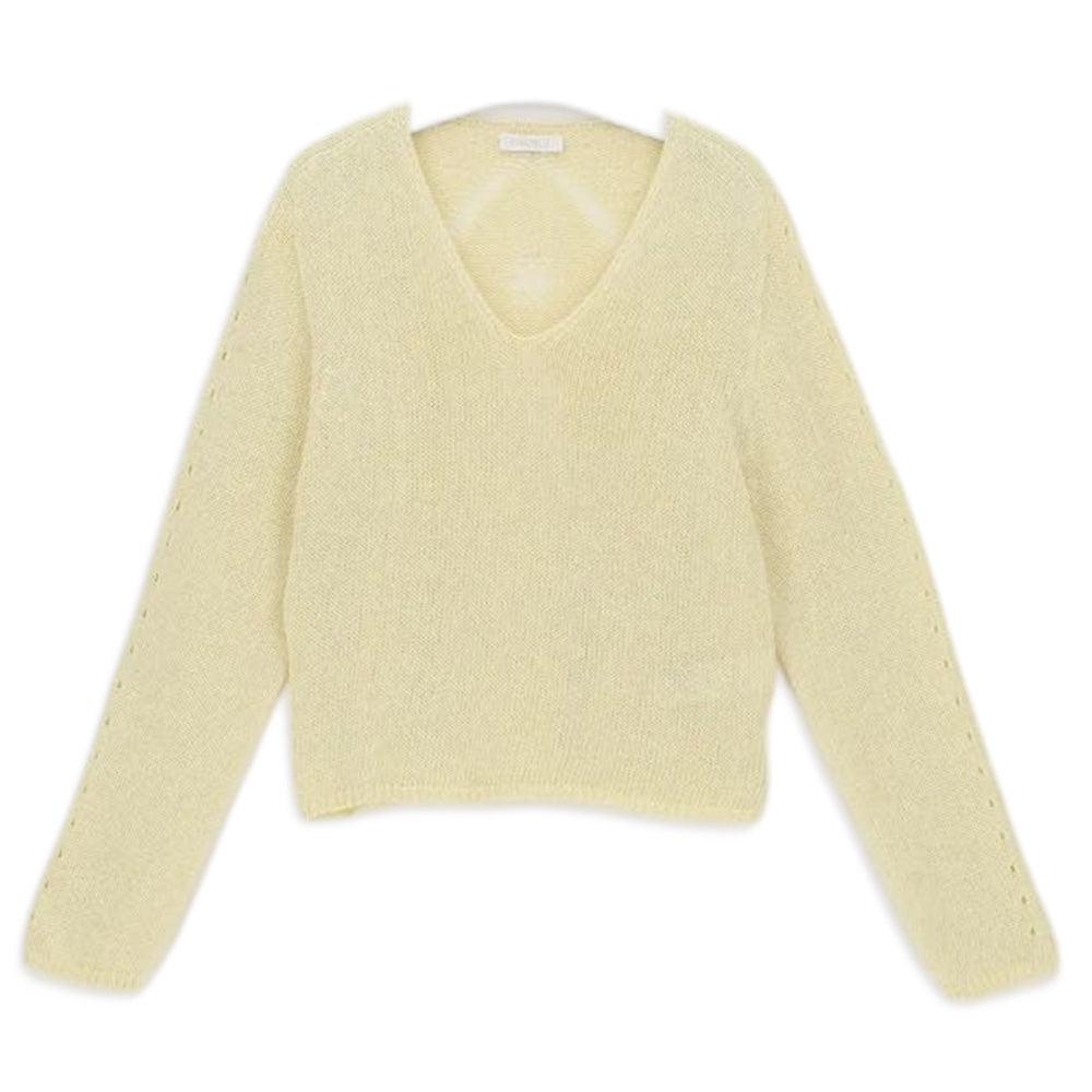 Oroblu Maglia da Donna in Cotone Metalizzato Sangallo Knit VOBT66976 S105 - Passarelli Biancheria