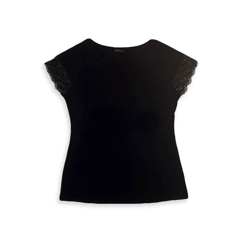Oroblu Maglia Estiva da Donna Maniche Corte Nera VOBT67331 S40 - Passarelli Biancheria
