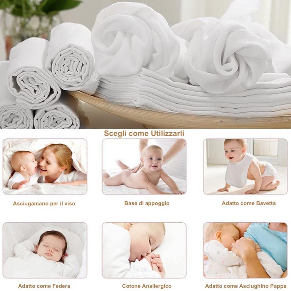 Anna Bassetti Confezione 6 Quadrati di Garza 100% Cotone Anallergico S20 - Passarelli Biancheria