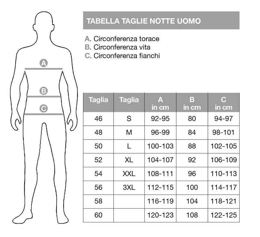 Ragno Pigiama da Uomo in Cotone Leggero Maniche Lunghe N456N1 S28 - Passarelli Biancheria