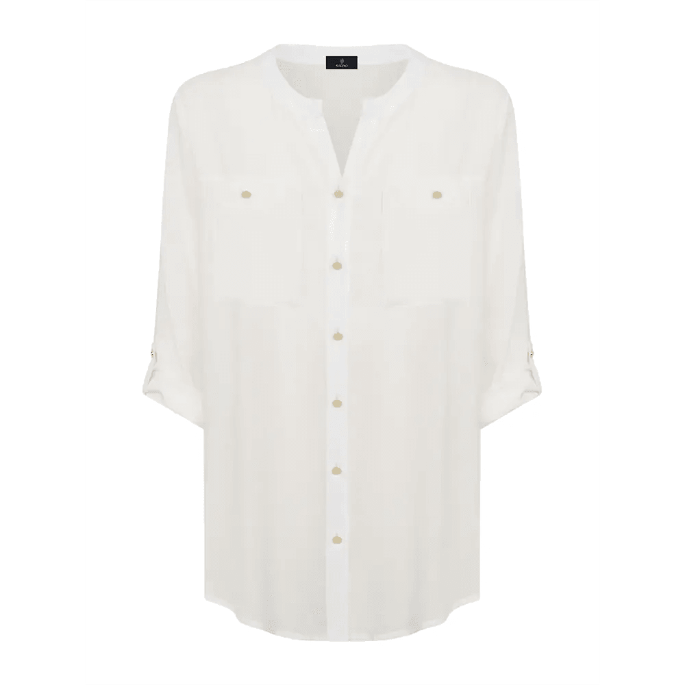 Ragno Camicia con collo alla coreana in mussola di EcoSeta DG44SI S58 - Passarelli Biancheria