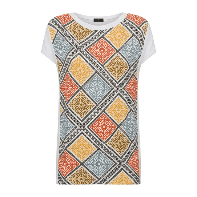 Ragno Maglietta Estiva da Donna stampata in Viscosa Summer DH86TX S27 - Passarelli Biancheria