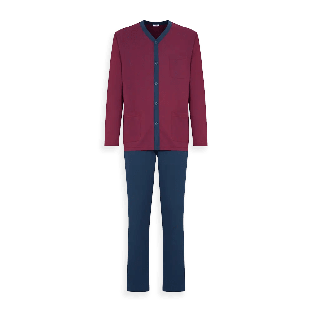 Ragno Pigiama Cotone Leggero Aperto da Uomo U634N6 S34 - Passarelli Biancheria