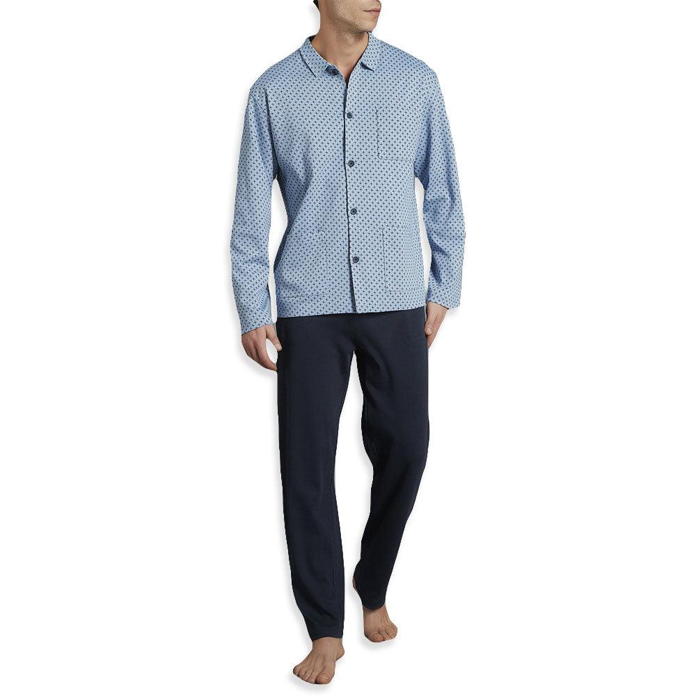 Ragno Pigiama Invernale da Uomo in Caldo Cotone Aperto con Collo U349N7 S37 - Passarelli Biancheria