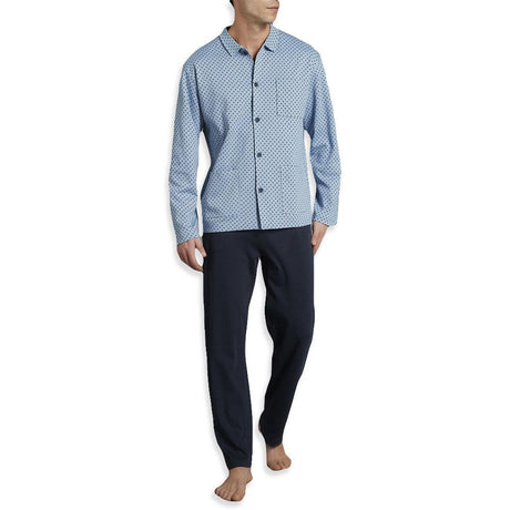 Ragno Pigiama Invernale da Uomo in Caldo Cotone Aperto con Collo U349N7 S37 - Passarelli Biancheria