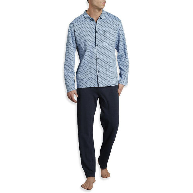 Ragno Pigiama Invernale da Uomo in Caldo Cotone Aperto con Collo U349N7 S37 - Passarelli Biancheria