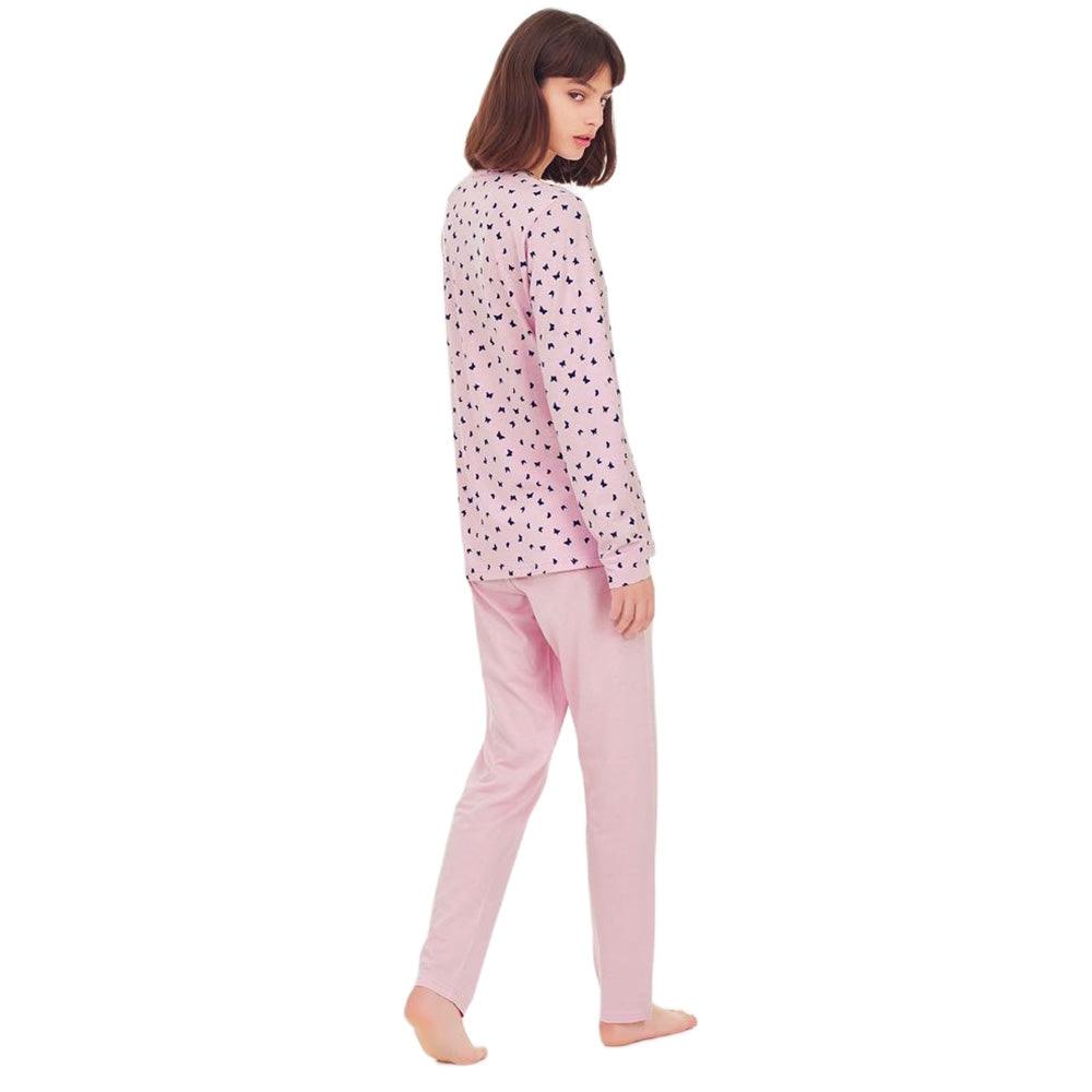 Ragno Pigiama da Donna Cotone Leggero Maniche Lunghe DC57N1 S40 - Passarelli Biancheria