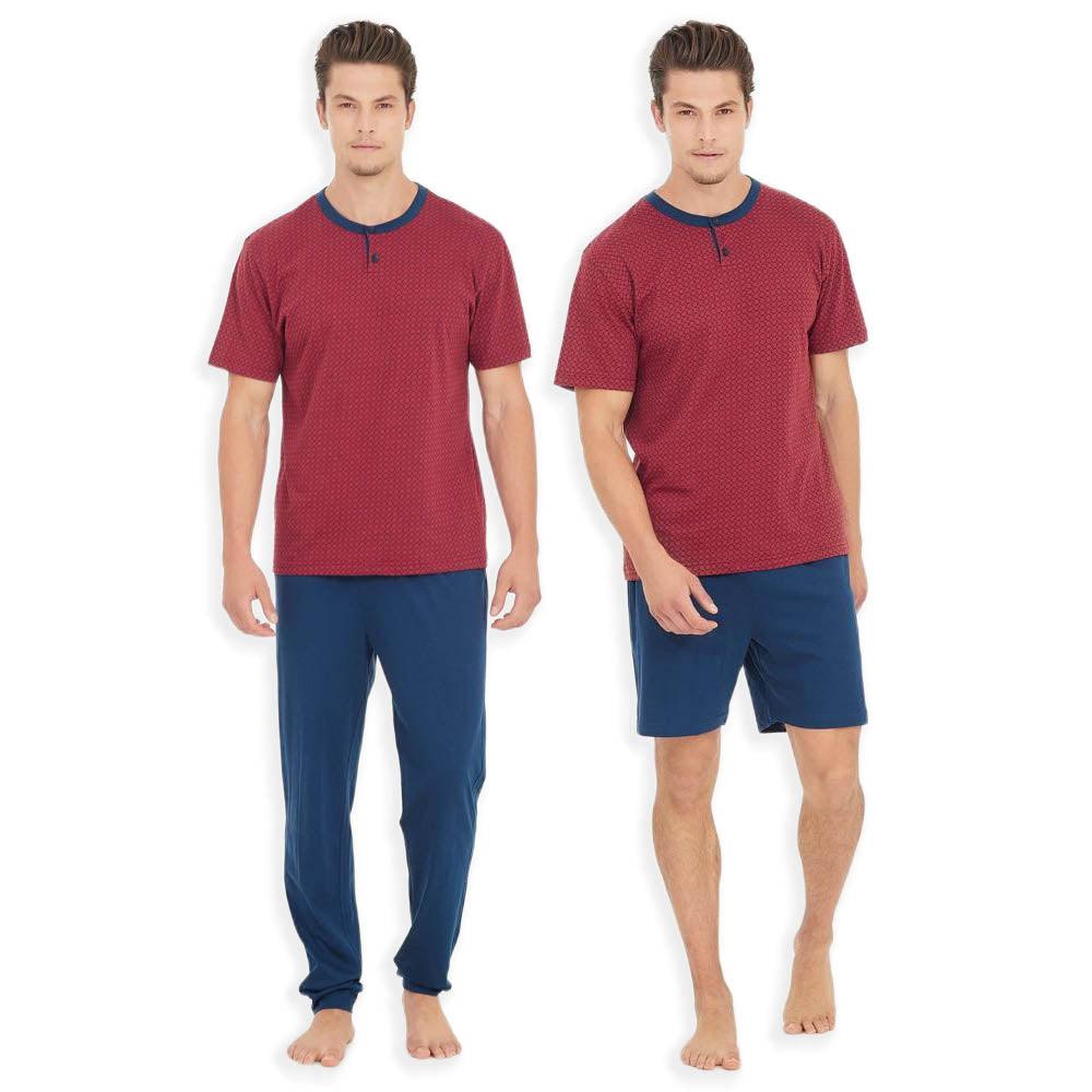 Ragno Pigiama da Uomo 3 Pezzi Maniche Corte U445NT S30 - Passarelli Biancheria