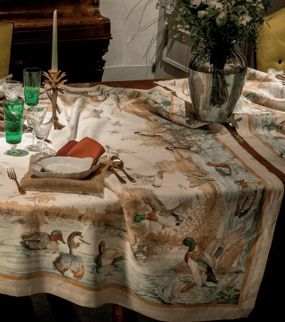 Tessitura Toscana Telerie Tovaglia da Tavola in 100% Puro lino Laguna - Varie Dimensioni - Passarelli Biancheria