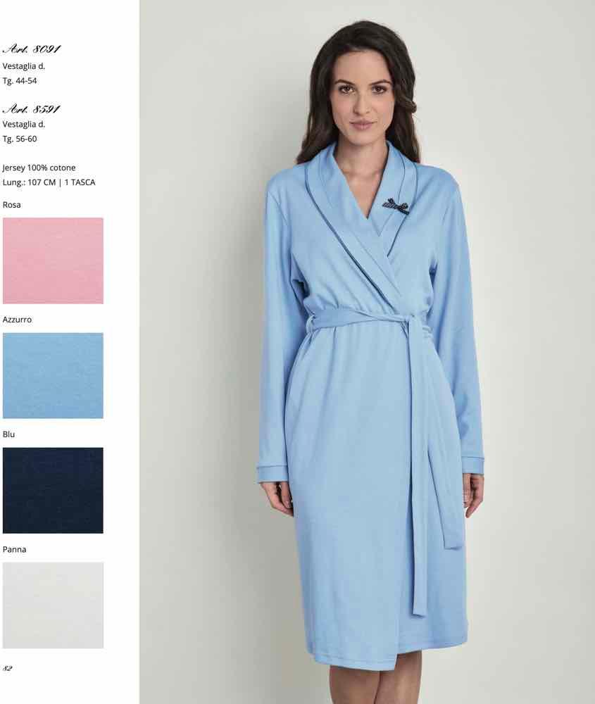 Lingery Vestaglia Sciallata da Donna in Cotone Leggero 8091 S38 - Passarelli Biancheria