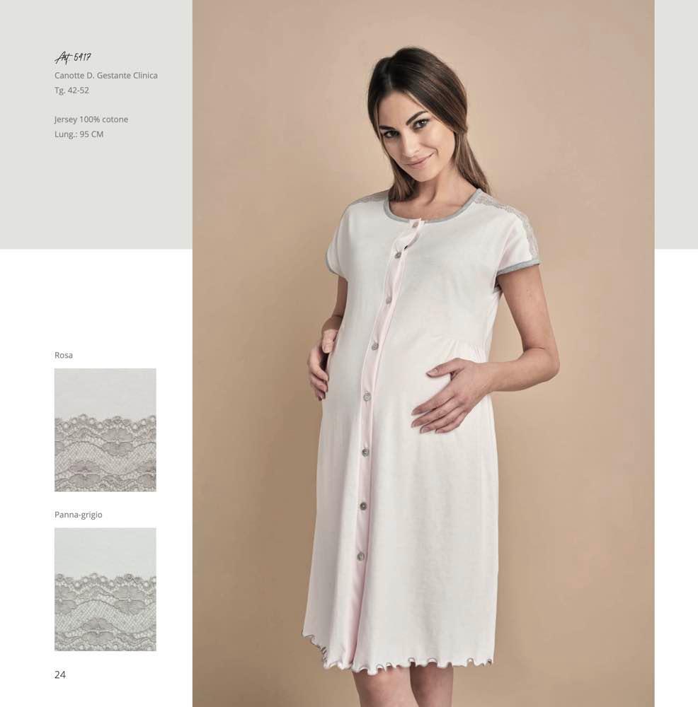 Mamma In Camicia da Notte Premaman Gestante Maniche Corte Clinica 5417 S30 - Passarelli Biancheria