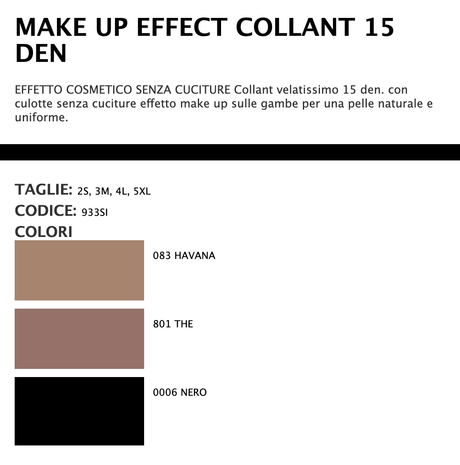 Sisi Collant Make Up Effect 15 933SI S60 - Passarelli Biancheria