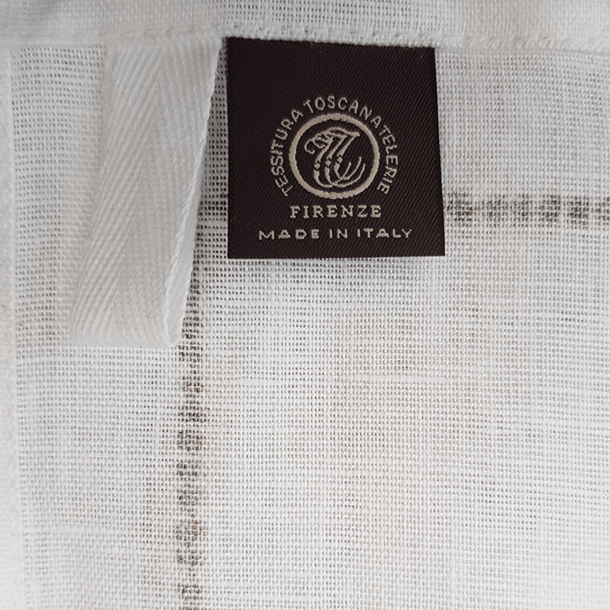 Tessitura Toscana Telerie Canovaccio Strofinaccio in lino stampa Oasi Verde D12 - Passarelli Biancheria