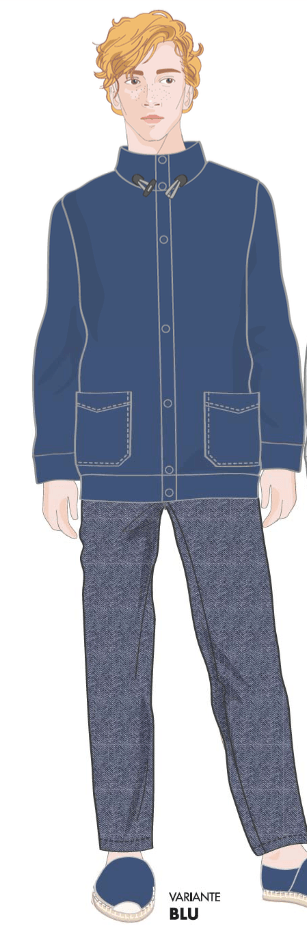 OneWay Giacca da Camera per Uomo in Pile 505W S46 - Passarelli Biancheria