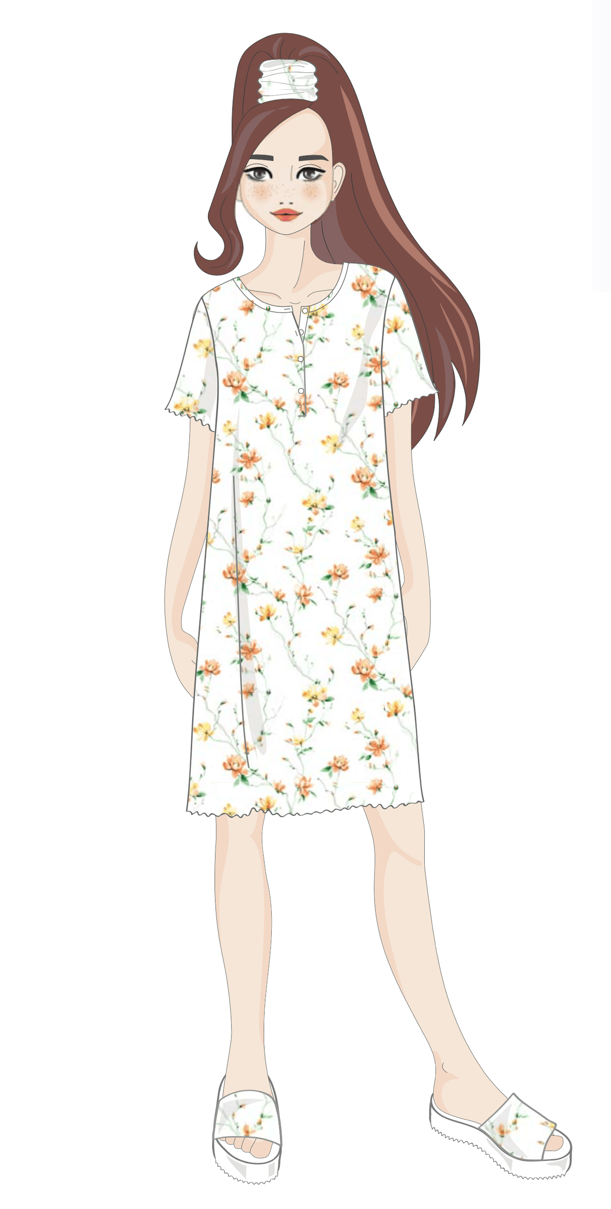 Zero Pigiamore Camicia da Notte Estiva da Donna 3364 S38 - Passarelli Biancheria