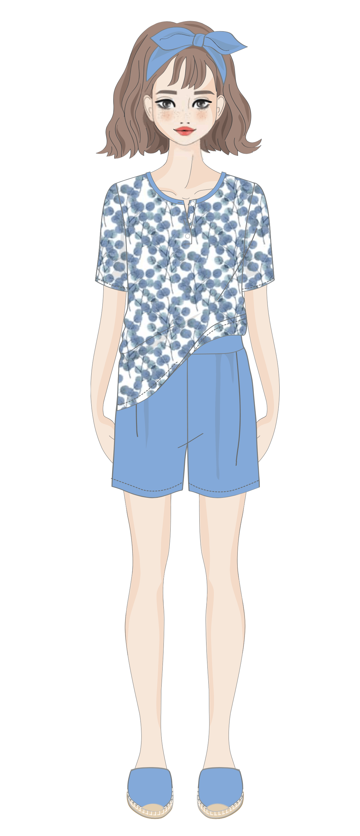 Zero Pigiamore Pigiama Estivo Corto da Donna 3366 S40 - Passarelli Biancheria